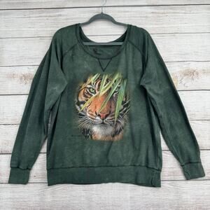 The Mountain Tiger San Diego Zoo Safari Park Sweatshirt Womens 2XL Green